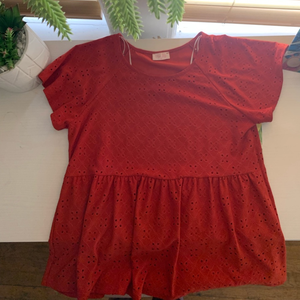 PINK LILY PEPLUM BLOUSE